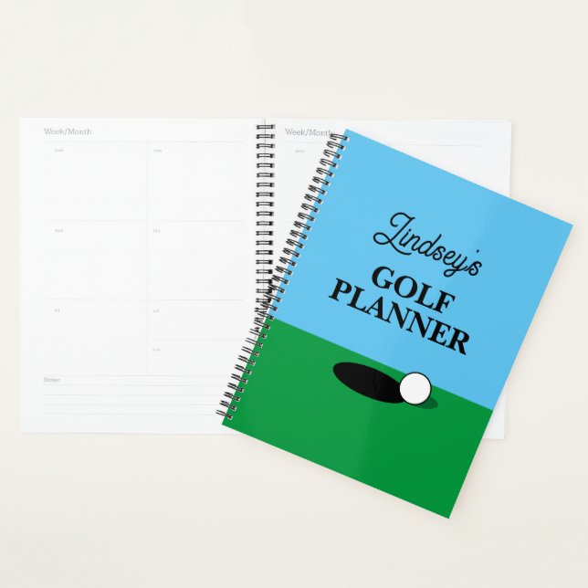 Livro personalizado do planejador de golfe do cale (Exibição)