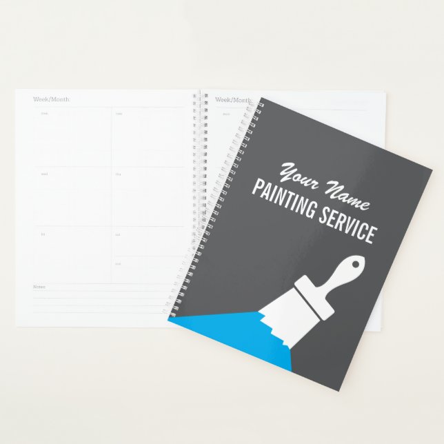 Livro planejador de serviço de pintura com logotip (Exibição)