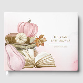 Livro Tema Rosa Pumpkin Chá de fraldas Guiar Livro