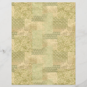 Livro Verde Dourado sobre Textura Floral Verde Vin