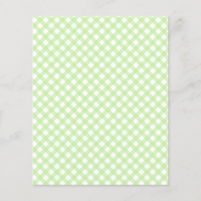 Livro Verde sobre o padrão Gingham de Pastel Verde (Frente)