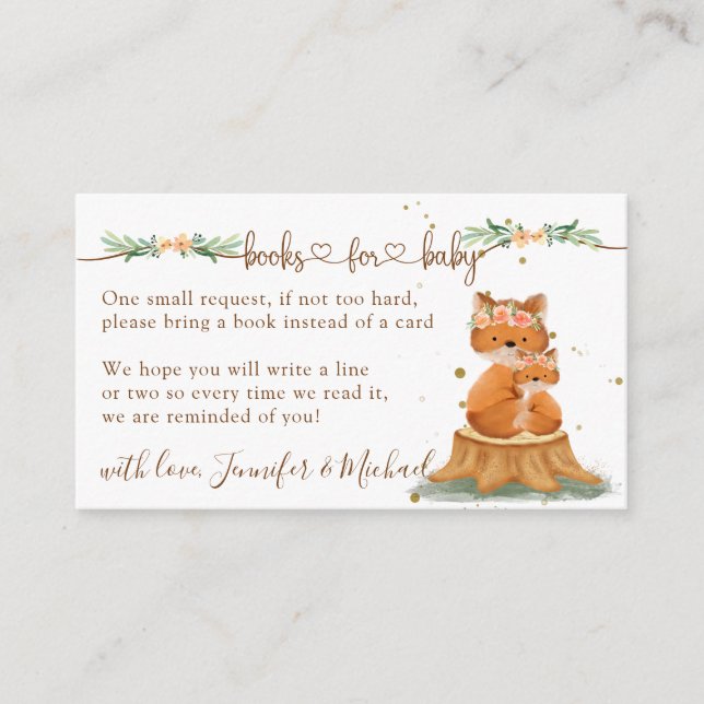 Livros Adoráveis sobre Raposa-Pensada para Cartão  (Frente)