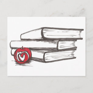 Livros + Apple Cartão postal Personalizável