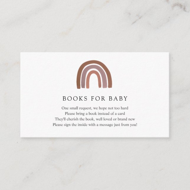Livros Arco-Íris para Cartão de Inserção de Bebê (Frente)