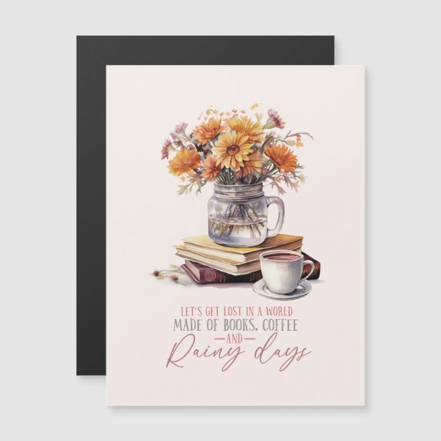 Livros, Café e Dias de Chuva (Frente/Verso)