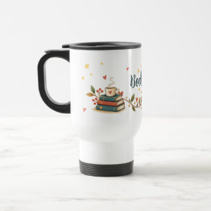 Livros, Chá & Eu Caneca de Viagem para Amantes d