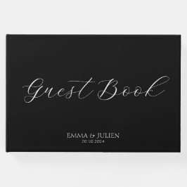 Livros clássicos de convidados de casamento preto 