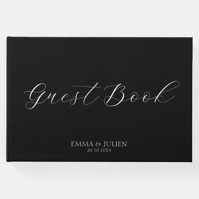Livros clássicos de convidados de casamento preto  (Frente)