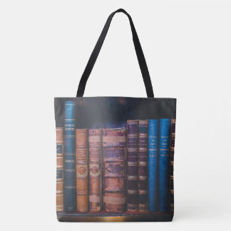 livros da biblioteca All-Over-Impressão Tote Bag, 