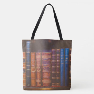 livros da biblioteca All-Over-Impressão Tote Bag,
