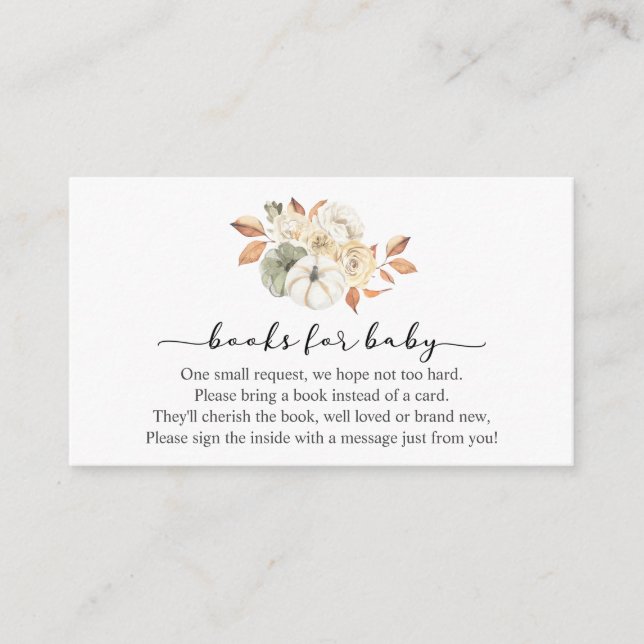 Livros de Abóbora de Outono para Cartão de Inserçã (Frente)