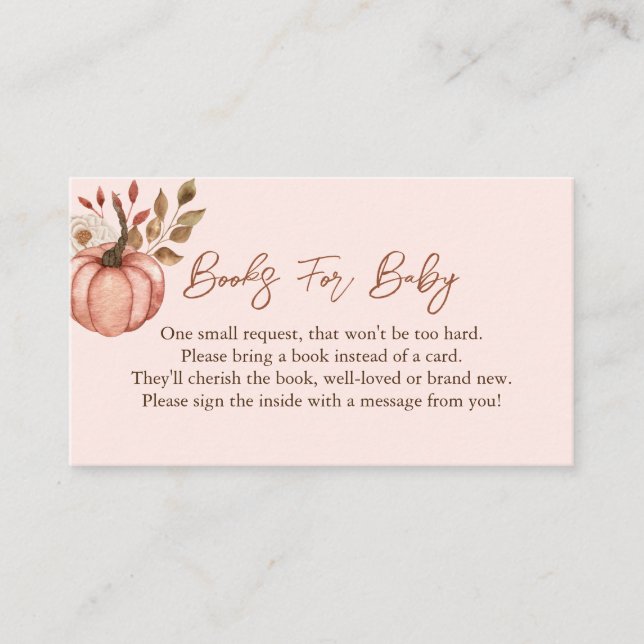 Livros de Abóbora de Outono para Cartão de Recepto (Frente)