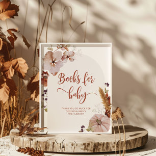 Livros de abóbora de queda russa para poster bebê
