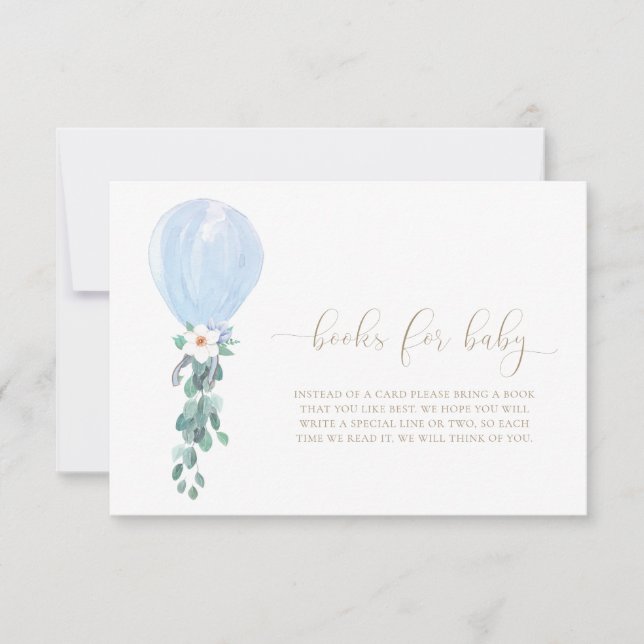 Livros de Balões Azuis Cartão de Solicitação para  (Frente)