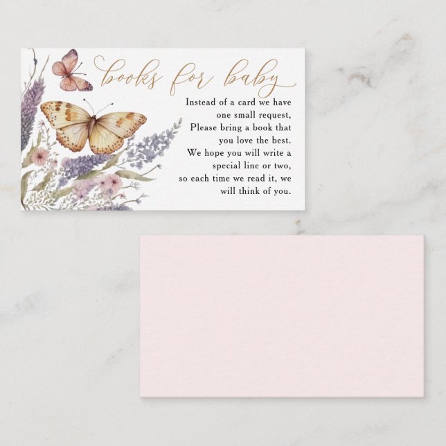 Livros de borboletas pequenas para cartão de gabin (Frente/Verso)