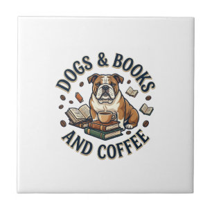 Livros de Cachorros Café Bulldog Pilha Xícara_1