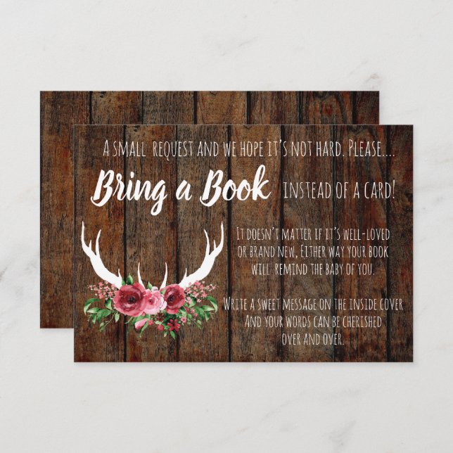 Livros De chá de fraldas Para O Cartão De Bebê (Frente/Verso)