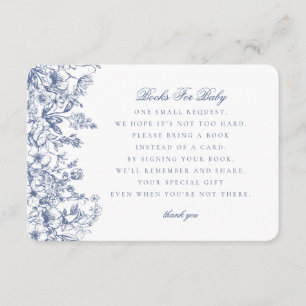 Livros de Chinoiserie Azul para Convite para Bebê 