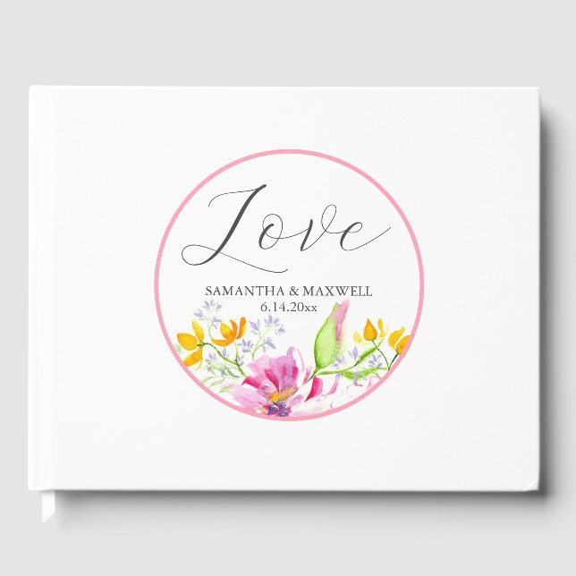 Livros de Convidado Personalizados Floral (Frente)