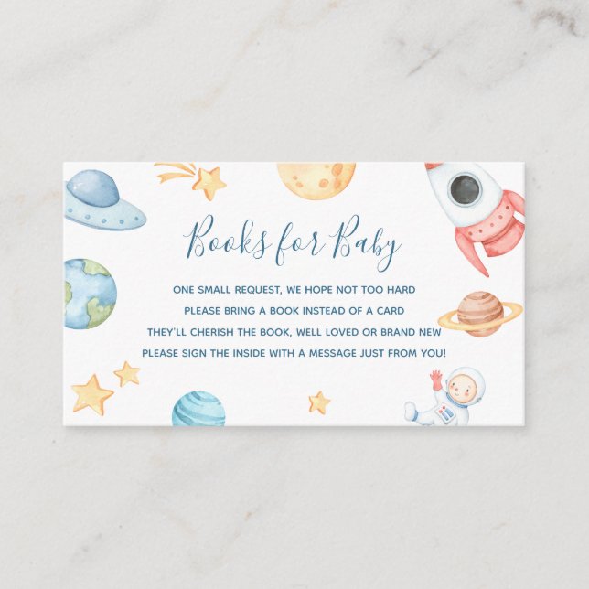 Livros de Espaço Exterior para Cartão de Inserção  (Frente)