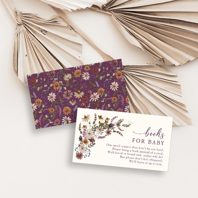 Livros De Flor Selvagem Para Cartão De Bebê (Wildflower Books For Baby Card
)