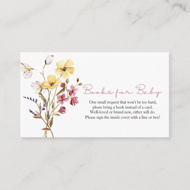 Livros de flor selvagem para o Cartão de Chá de fr (Frente)