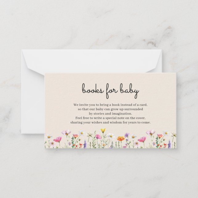 Livros de Flores Selvagens para o Cartão de Recepç (Frente)