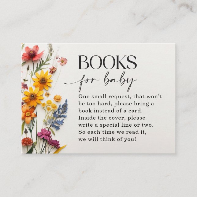 Livros de Flores Selvagens Presas para Cartões Beb (Frente)