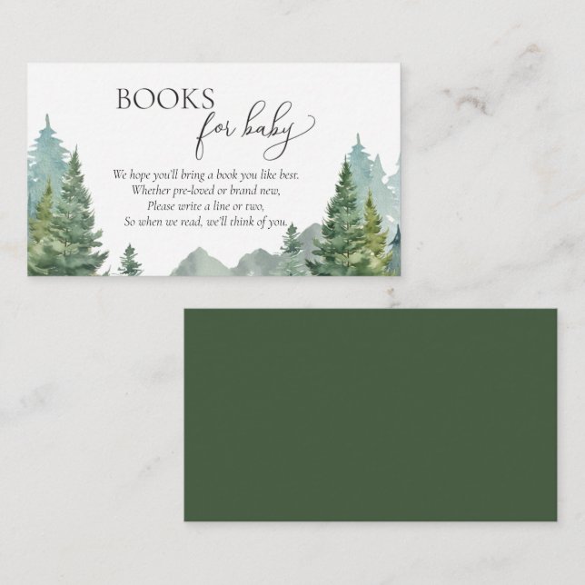 Livros de Floresta de Inverno para Cartão de Bebê (Frente/Verso)