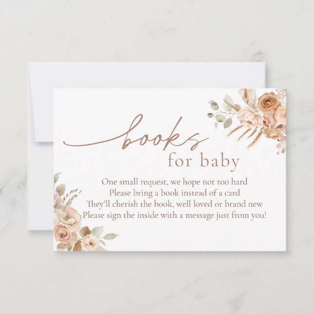 Livros de Grass de Boho Pampas para Cartão de Inse (Frente)