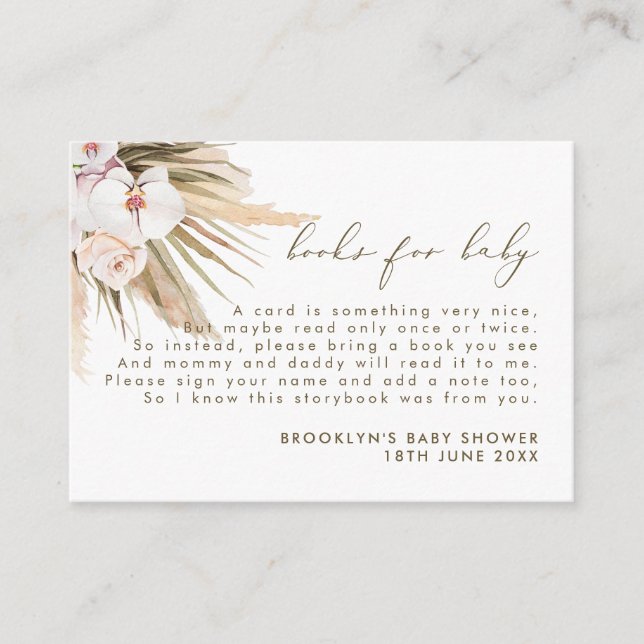 Livros de Grass de Boho Pampas para Inserção de Be (Frente)