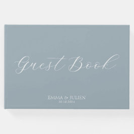 Livros de hóspedes azuis minimalistas