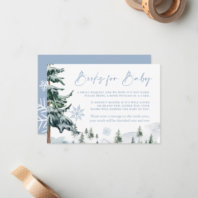 Livros de inverno para Cartão de Bebê (Frente/Verso In Situ)