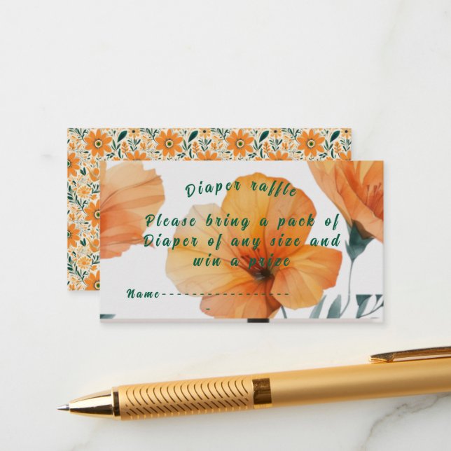 Livros de laranja de flor selvagem para cartão de  (Frente/Verso In Situ)