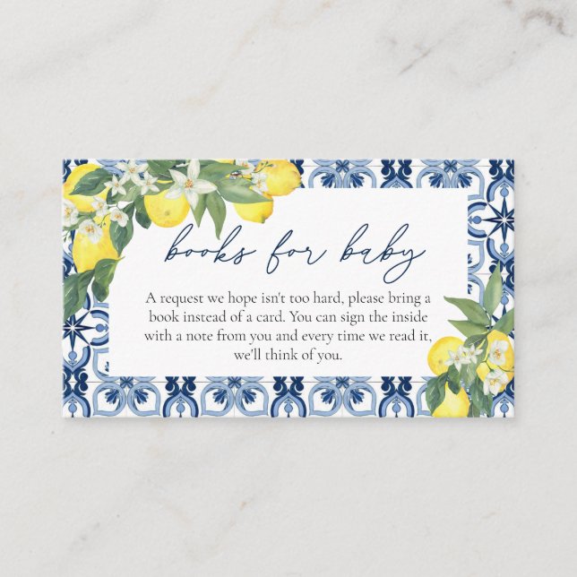 Livros de Lemon para Cartão de Chá de fraldas para (Frente)