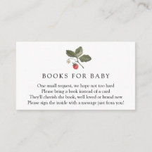 Livros de Morango para Cartão de Recepção de Bebê