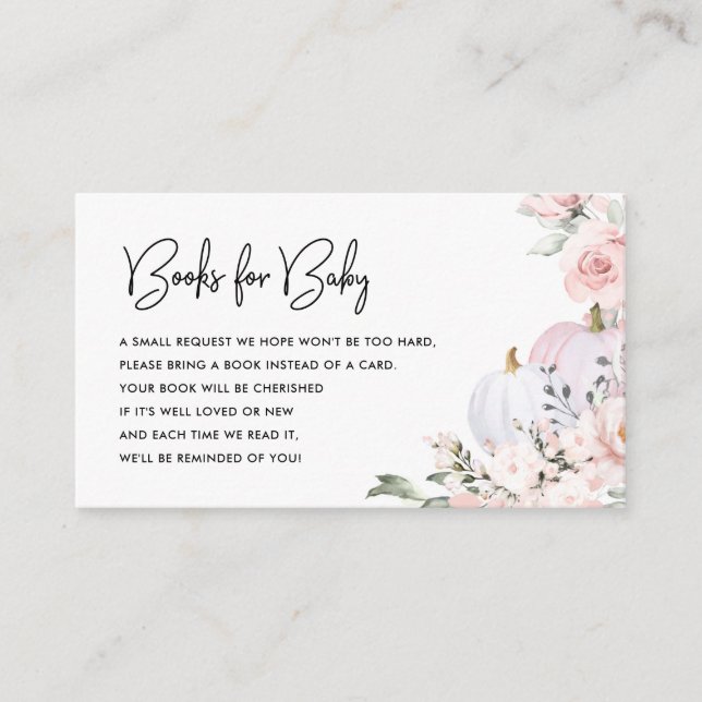 Livros De Pumpkin Rosa Para Cartão De Gabinete Par (Frente)