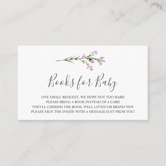 Livros de Ramificação Lavendar para Cartão de Inse (Frente)