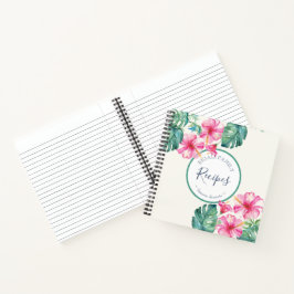 Livros de receitas Flores de Aquarela Rosa Verde