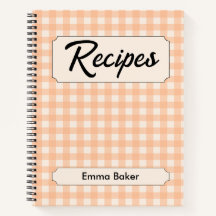 Livros de Receitas Personalizados Xadrez Gingham P