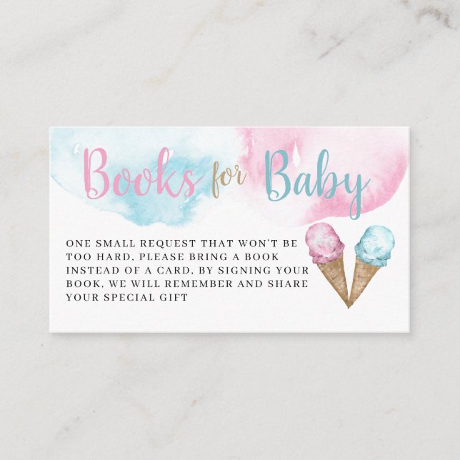Livros de sorvete para cartão de gabinete para beb (Frente)