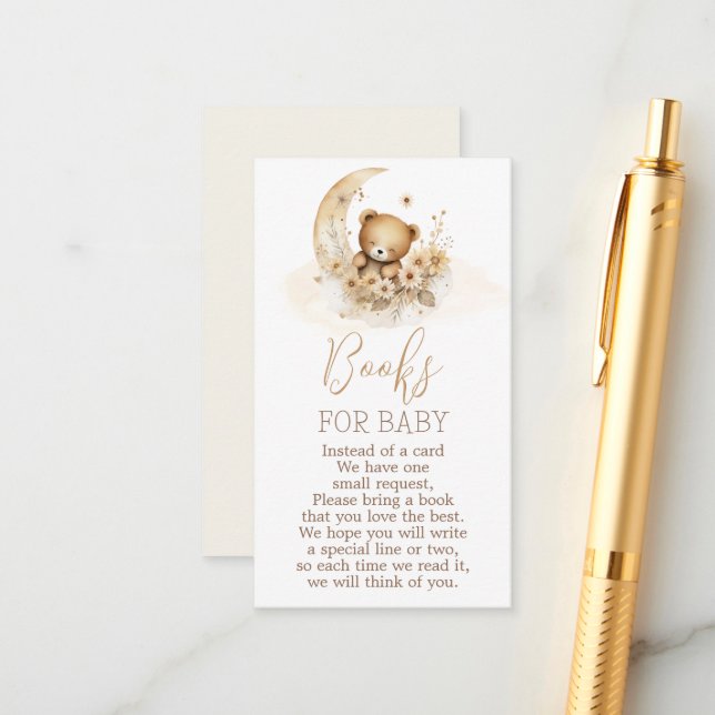 Livros de Urso de Teddy para Cartão de Menino (Frente/Verso In Situ)