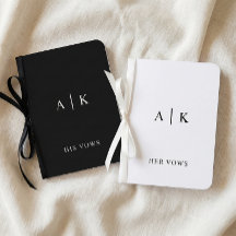 Livros de Voto de Casamento Monograma Conjunto Per