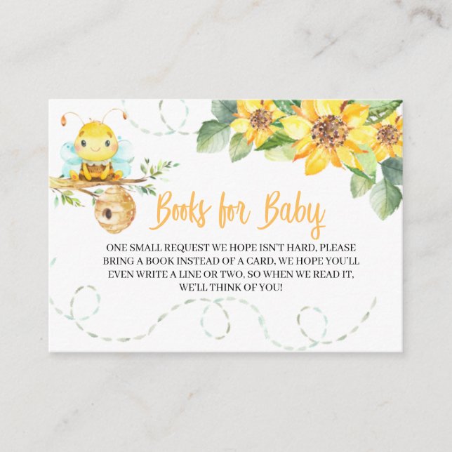 Livros do chá de fraldas da abelha para o cartão (Frente)