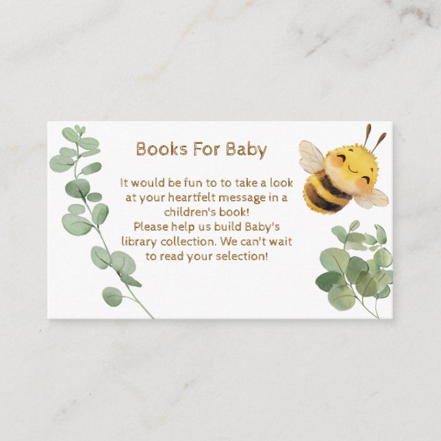 Livros Doces De Abelhas Para Cartões De Recém-Encl (Frente)