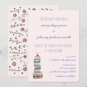 Livros e Blossomas Convites para Casamento