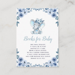 livros florais azuis de elefante bebê para cartão 