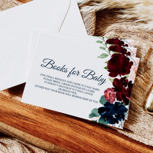 Livros Florais de Borgonha e Marinho para Cartão d (Criador carregado)