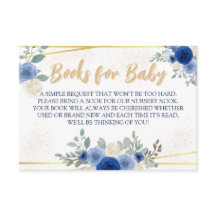 Livros Florais e Dourados Azuis para Cartão de Gab