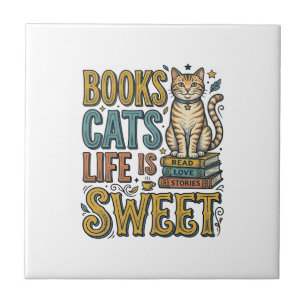 Livros Gatos A Vida É Doce Design Para Leitor de G